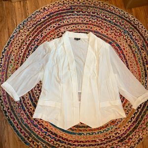 CITY CHIC Ivory Blazer with sheer sleeves